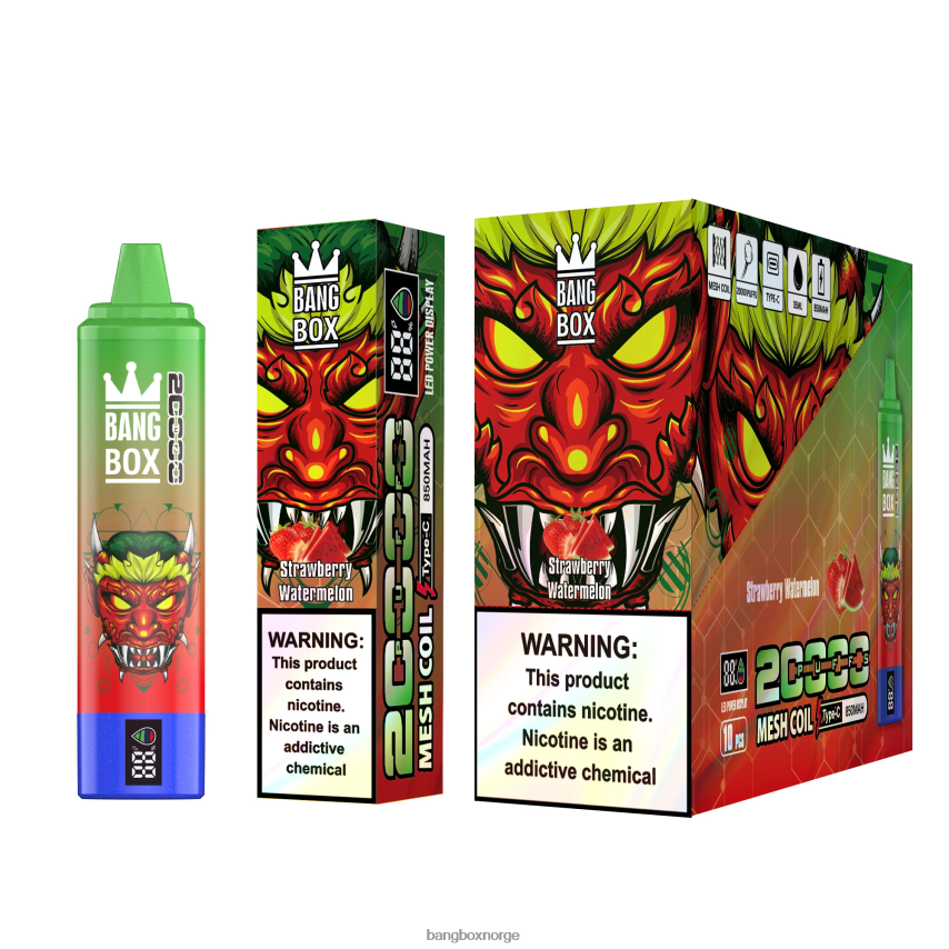 Bang Box Norge HRX44852 jordbær vannmelon | Bang Box 20000 puffs smartskjerm