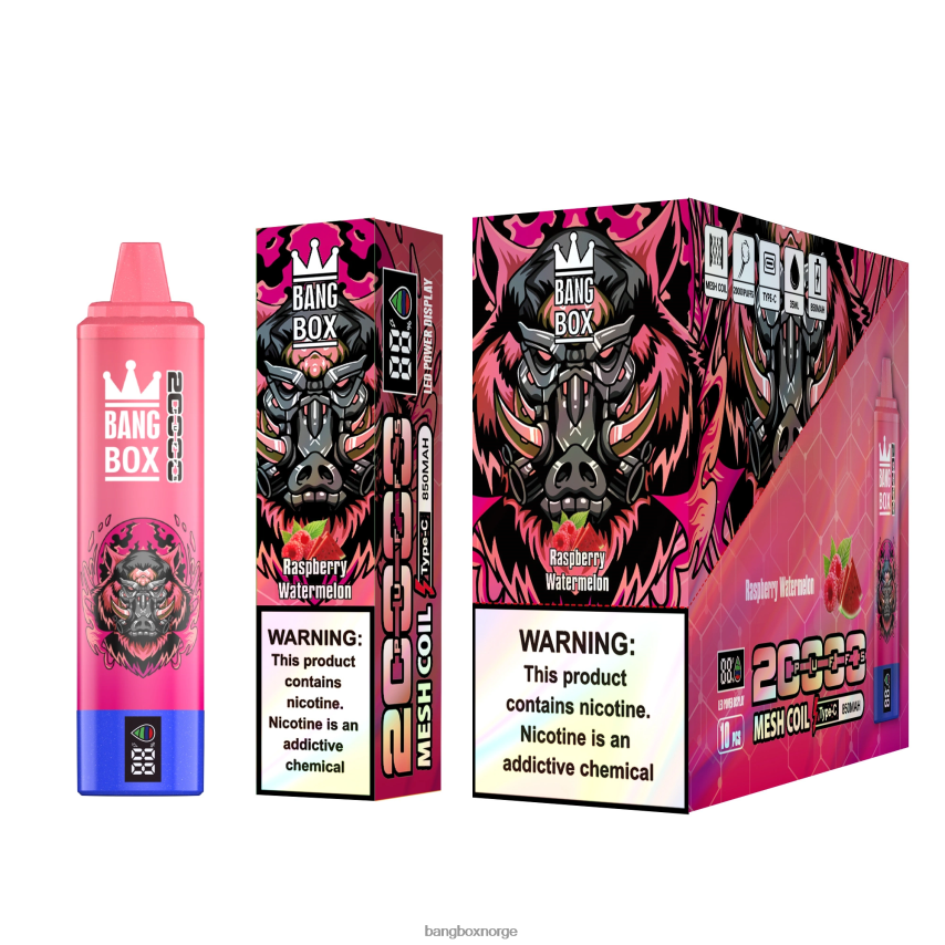 Bang Box Oslo HRX44853 bringebær vannmelon | Bang Box 20000 puffs smartskjerm
