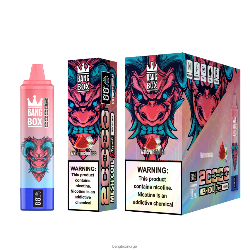 Bang Box Oslo HRX44856 vannmelon is | Bang Box 20000 puffs smartskjerm