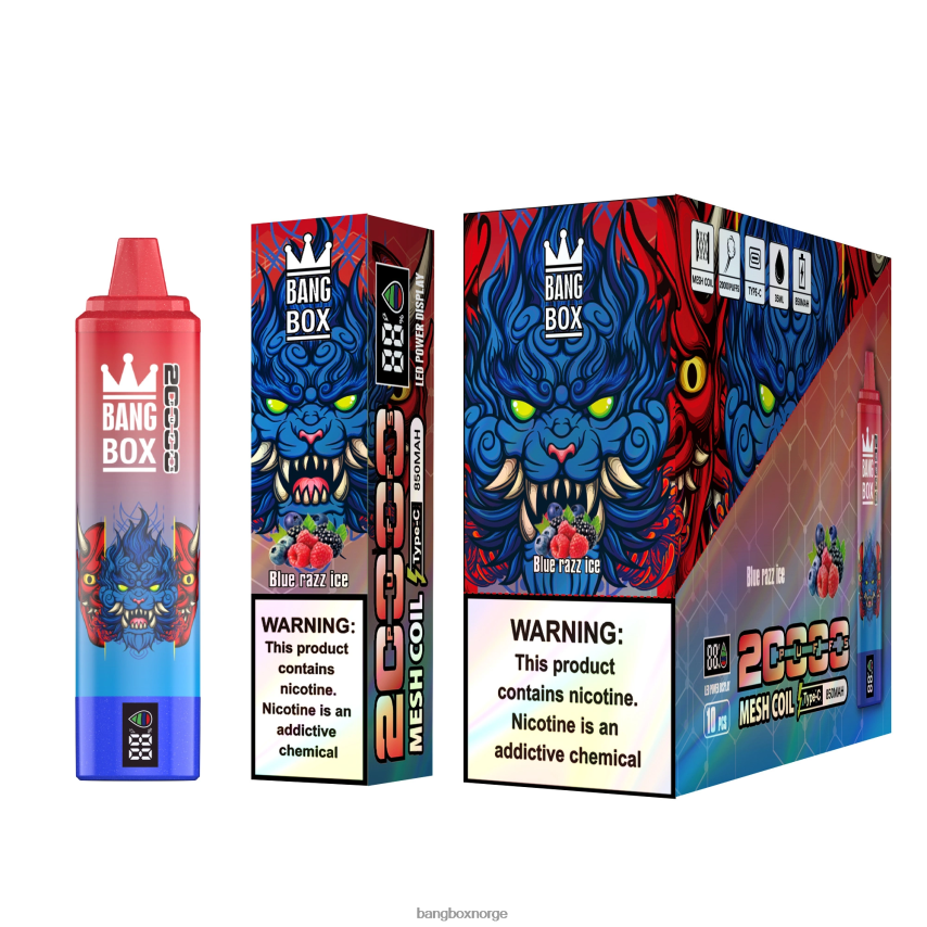 Bang Box Oslo HRX44859 blå razz is | Bang Box 20000 puffs smartskjerm