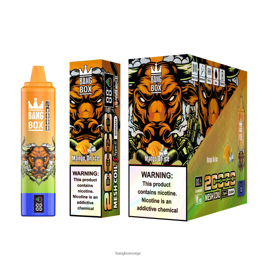 Bang Box Vape HRX44854 mango på is | Bang Box 20000 puffs smartskjerm