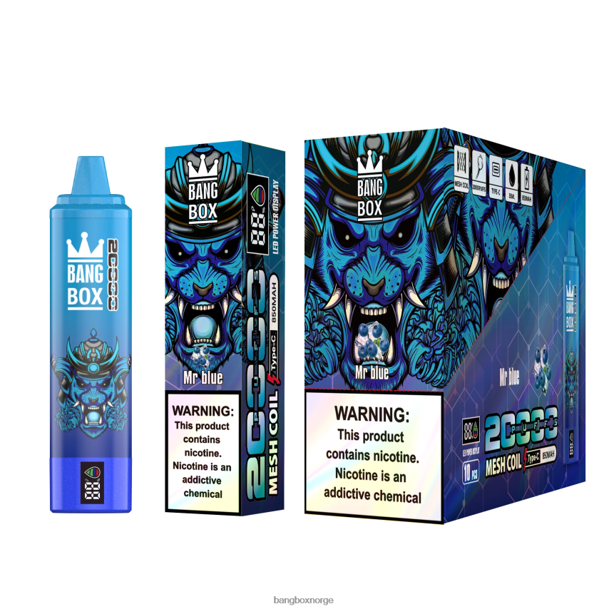 Bang Box Vape HRX44860 mr blå | Bang Box 20000 puffs smartskjerm