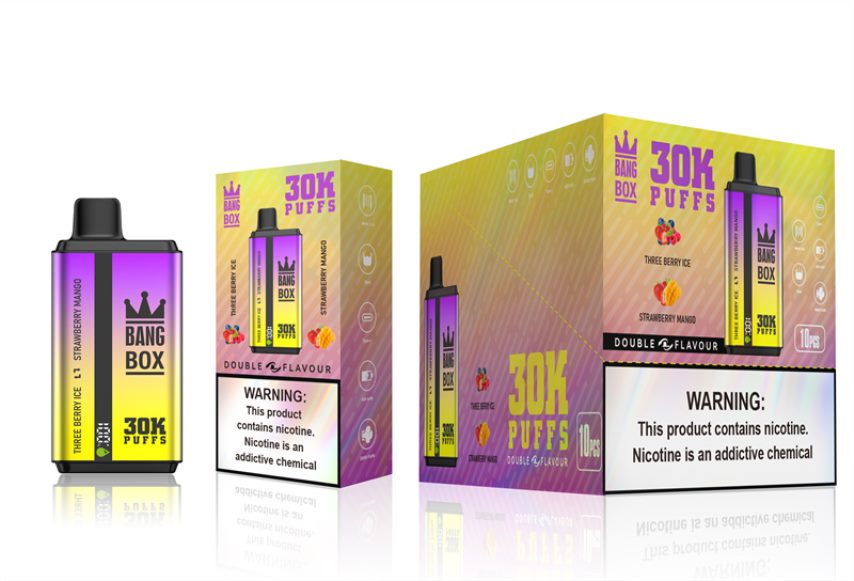 Bang Box Norge HRX44867 tre bær is & jordbær mango | Bang Box 30000 puff doble smaker