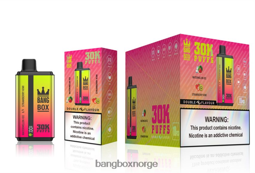 Bang Box Oslo HRX44862 vannmelon is og jordbærkiwi | Bang Box 30000 puff doble smaker