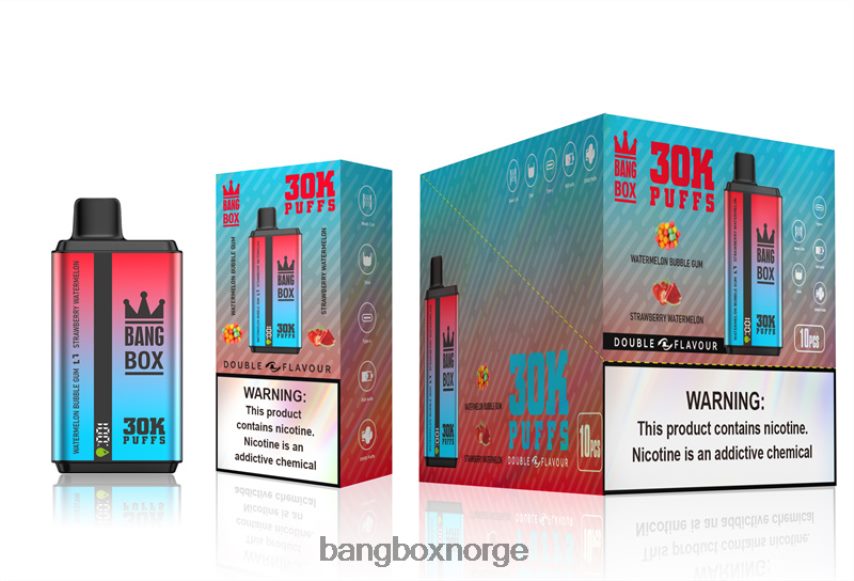 Bang Box Oslo HRX44868 vannmelon tyggegummi og jordbær vannmelon | Bang Box 30000 puff doble smaker