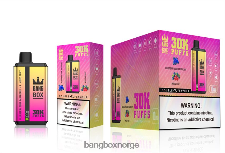 Bang Box Vape HRX44866 blåbærsur bringebær & blandet frukt | Bang Box 30000 puff doble smaker