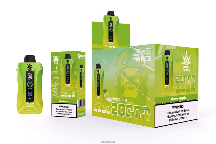 Bang Box Norge HRX4481 surt eple | Bang Beach 20000 puffs smart screen vape