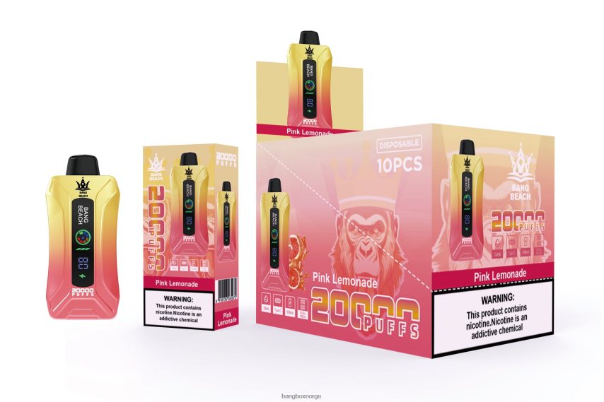 Bang Box Norge HRX4484 rosa limonade | Bang Beach 20000 puffs smart screen vape