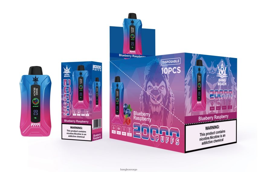 Bang Box Vape HRX44812 blåbær bringebær | Bang Beach 20000 puffs smart screen vape