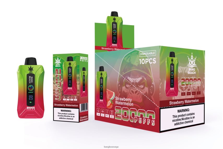 Bang Box Vape HRX4483 jordbær vannmelon | Bang Beach 20000 puffs smart screen vape