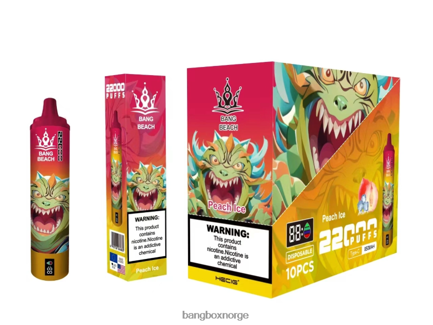 Bang Box Norge HRX44816 fersken is | Bang Beach 22000 puffs smartskjerm