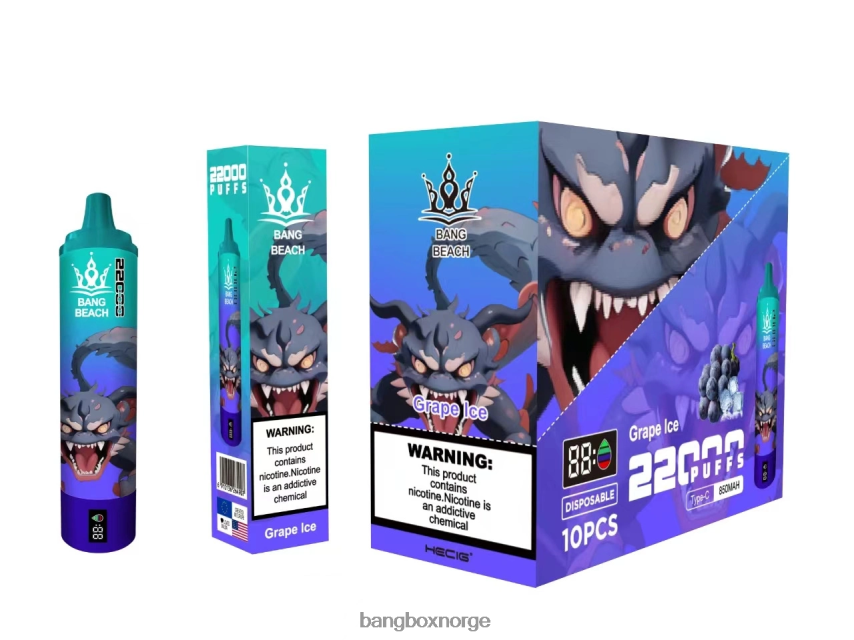Bang Box Norge HRX44819 drue is | Bang Beach 22000 puffs smartskjerm