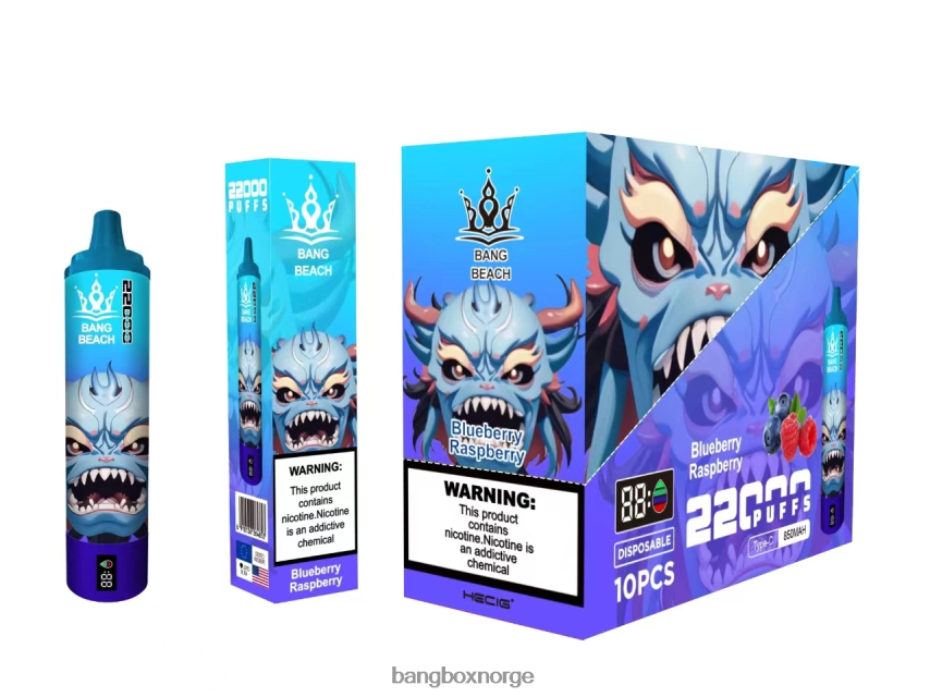 Bang Box Oslo HRX44814 blåbær bringebær | Bang Beach 22000 puffs smartskjerm
