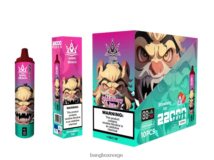 Bang Box Oslo HRX44820 jordbæris | Bang Beach 22000 puffs smartskjerm