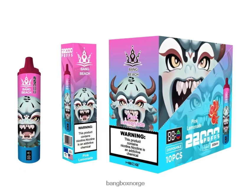 Bang Box Vape HRX44815 rosa limonade | Bang Beach 22000 puffs smartskjerm