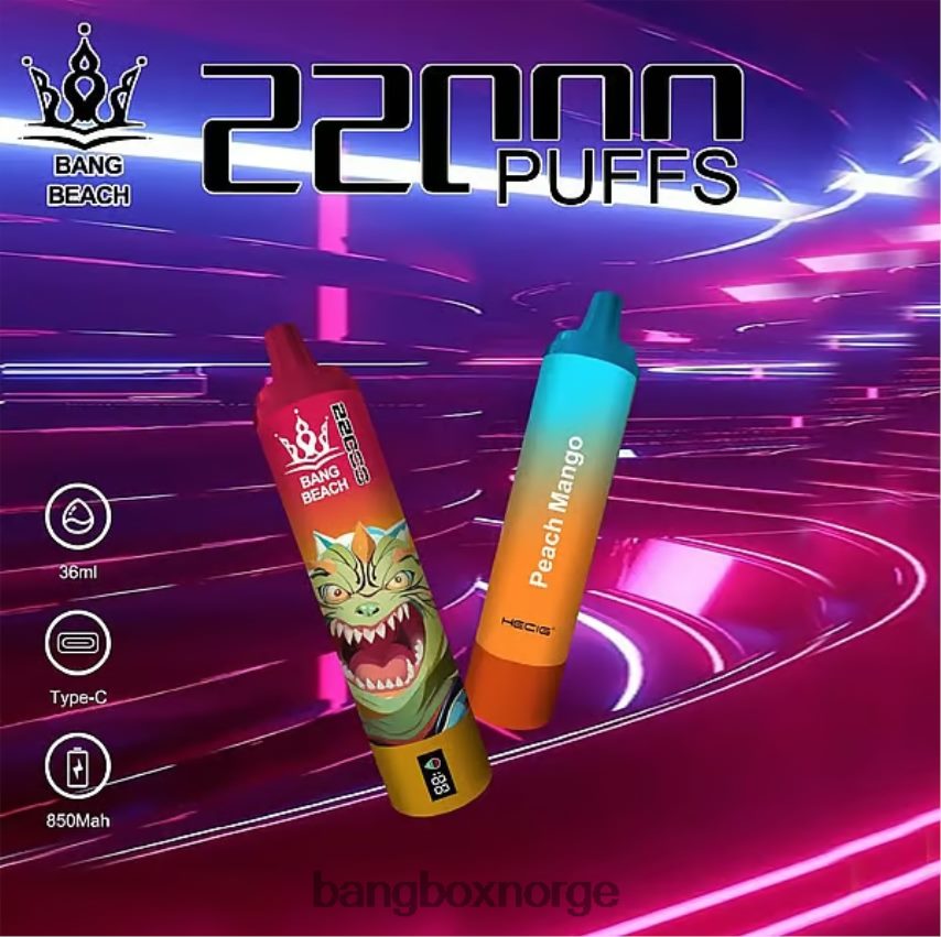 Bang Box Vape HRX44824 fersken mango | Bang Beach 22000 puffs smartskjerm